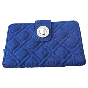 Vera Bradley Iconic RFID Turnlock Wallet Quilted Gage Blue